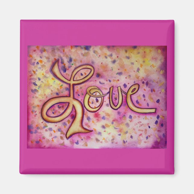 Love Pink Glamorous Art Inspirational Word Magnets (Front)
