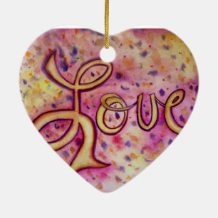 Love Pink Glamourous Art Painting Ornament