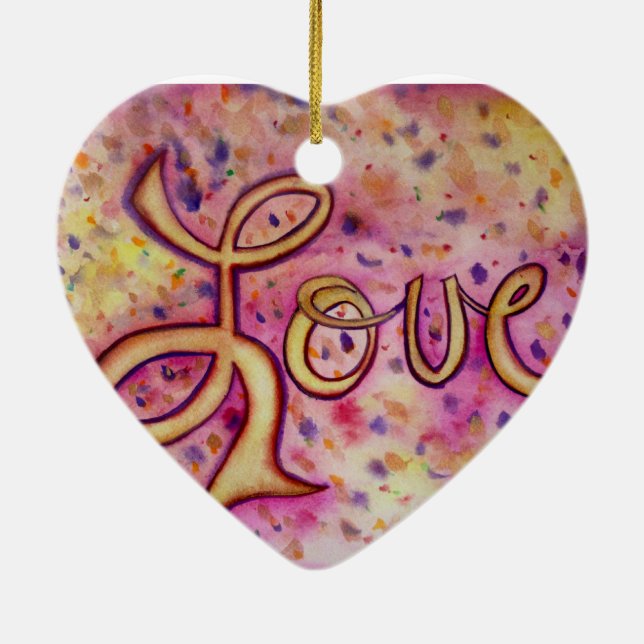 Love Pink Glamourous Art Painting Ornament (Back)
