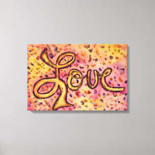 Love Pink Glamourous Glitter Painting Canvas Print
