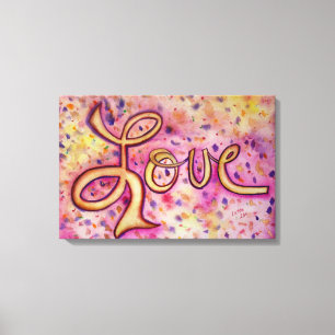 Love Pink Glamourous Painting Canvas Art Print