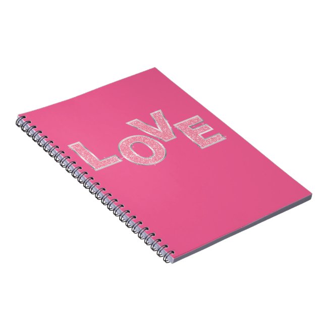 Love Pink Glitter Notebook (Right Side)