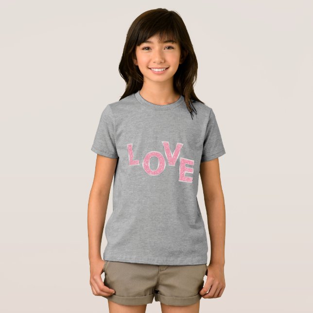 Love Pink Glitter Tri-Blend Shirt (Front Full)