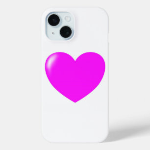 Love - Pink Heart on White - Cute iPhone 15 Case