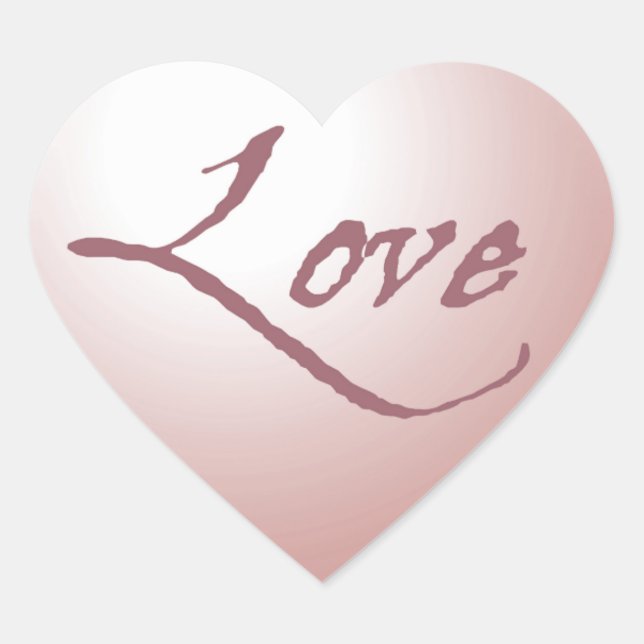Love Pink Heart Stickers (Front)