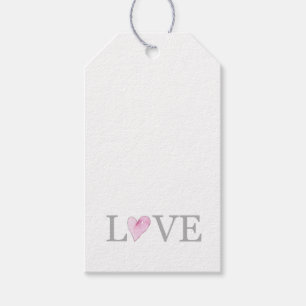 LOVE Pink Hearts Sweet Gift Wrap Tags