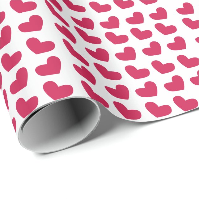 Love Pink Love Heart Wrapping Paper (Roll Corner)