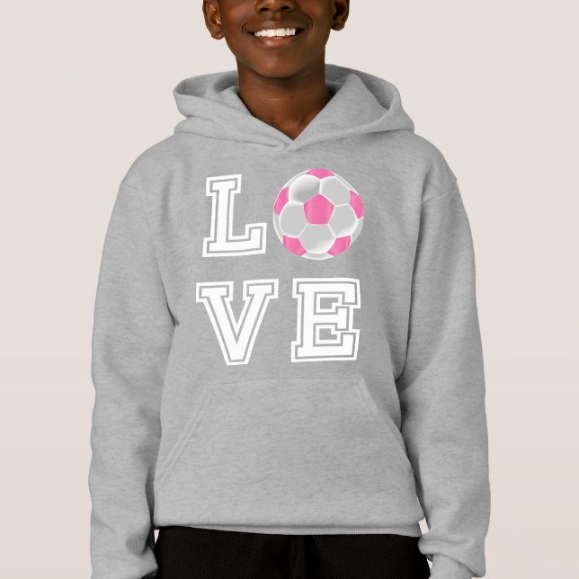 Love Pink Soccer Ball - White Letters  (Front)