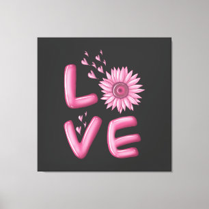 Love Pink Sunflower   Canvas Print