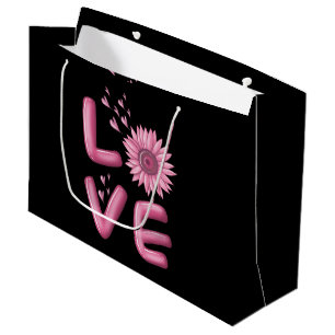 Love Pink Sunflower     Large Gift Bag