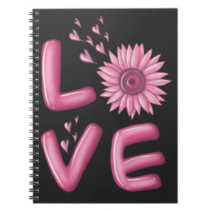 Love Pink Sunflower Notebook