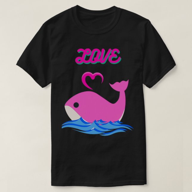 love pink whale T-Shirt (Design Front)