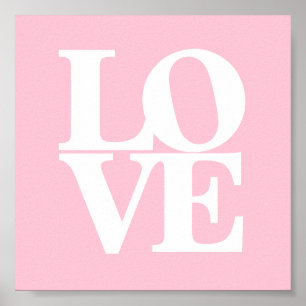 Love pink white nursery poster