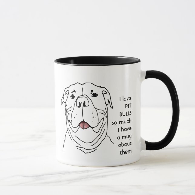 Love PIT BULL DOGS so much I Fun Quote Mug (Right)