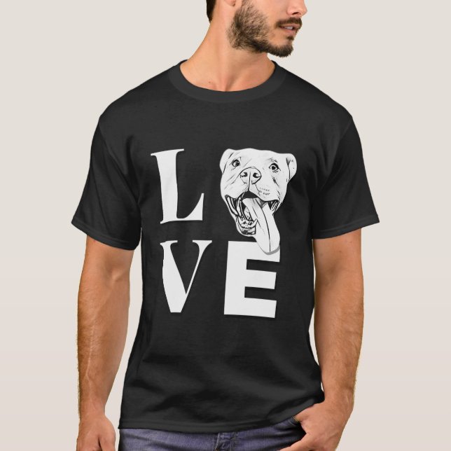 Love Pit Bulls - Designer Pitbull Hoodie T-Shirt (Front)