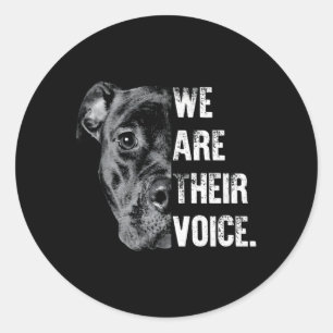Love Pitbull We Are Their Voice Classic Round Sticker