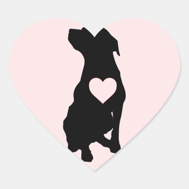 Love Pitbulls Pink Heart Stickers (Front)