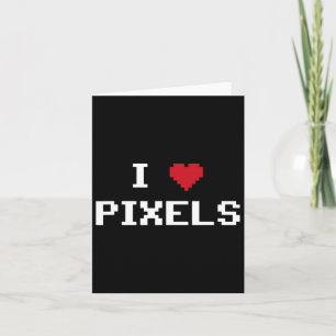 Love Pixels C64 Fans Heart Gaming Shirt Funny Vide Card