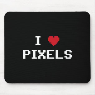 Love Pixels C64 Fans Heart Gaming Shirt Funny Vide Mouse Mat