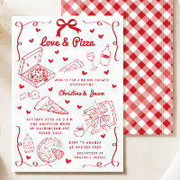 Love & Pizza Bridal Shower Invitation