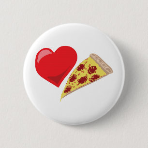 Love Pizza!  Customisable: 6 Cm Round Badge