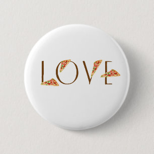 Love Pizza Fun Trendy Typography 6 Cm Round Badge