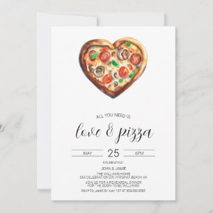 Love & Pizza Invitation, Engagement Shower Invitation