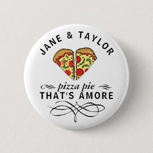 Love Pizza Personalised 6 Cm Round Badge