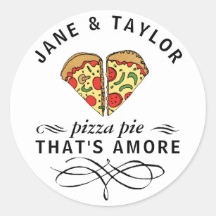 Love Pizza Personalised Classic Round Sticker