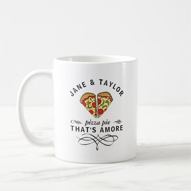 Love Pizza Personalised Coffee Mug (Left)