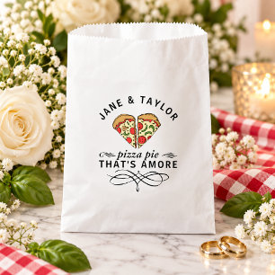 Love Pizza Pie That's Amore Quote Names Wedding Favour Bags