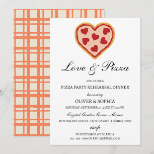 Love & Pizza Rehearsal Dinner Invitation