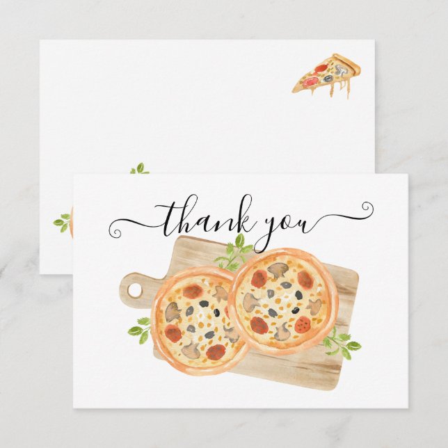 Love & Pizza Thank You Note Invitation (Front/Back)