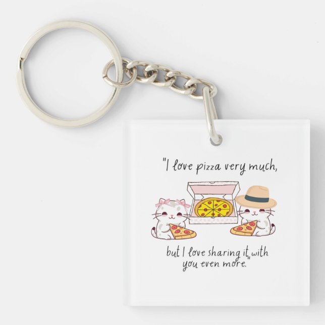 LOVE PIZZA VERY MUCH, CATS KEY RING (Front)