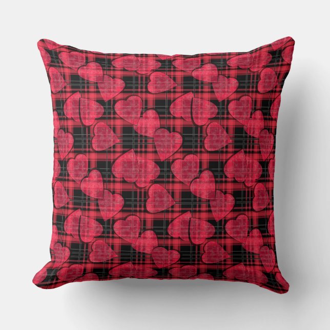 Love plaid cushion (Front)