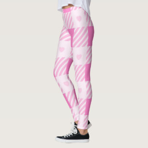 Love Plaid Modern Pink Collection Leggings
