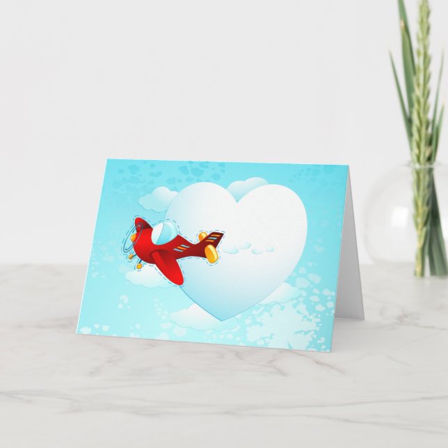 Love plane, greeting card (Front)