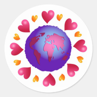 Love Planet Classic Round Sticker