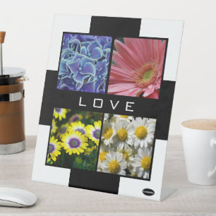 LOVE Plastic Displa with Room for 4 Photos HAMbyWG Pedestal Sign