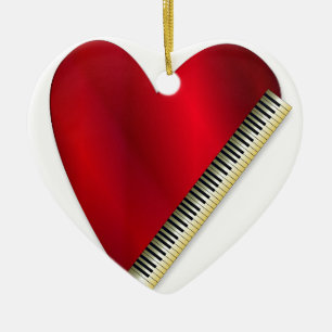 Love Playing Piano Ceramic Tree Decoration
