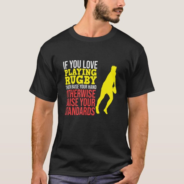 Love Playing Rugby Sports Player  Expert Coach Gra T-Shirt (Front)