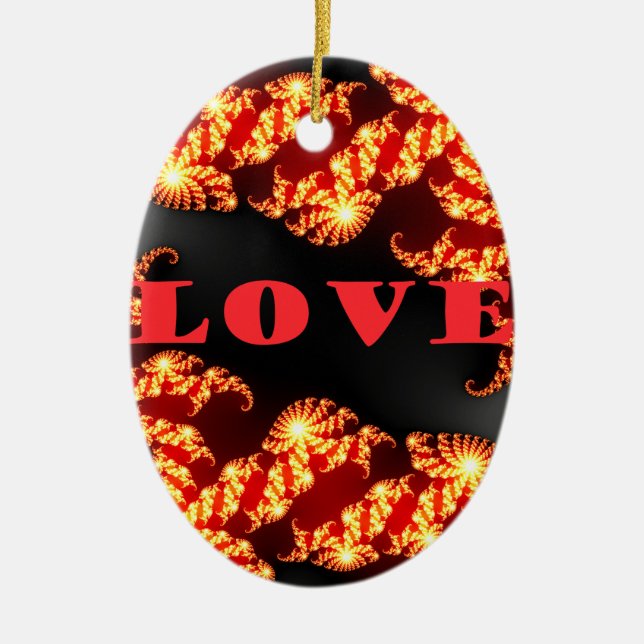 Love.png Ceramic Tree Decoration (Front)