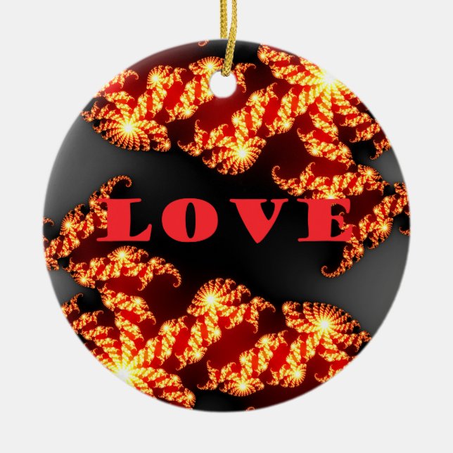 Love.png Ceramic Tree Decoration (Front)