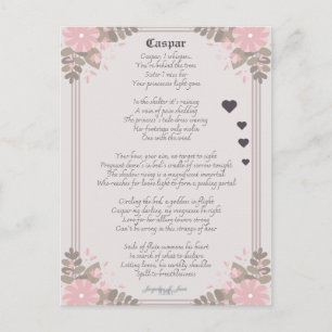 Love Poem Caspar Sentimental Poetry Postcard
