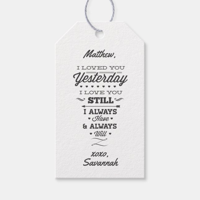 Love Poem Gift Tags (Front)