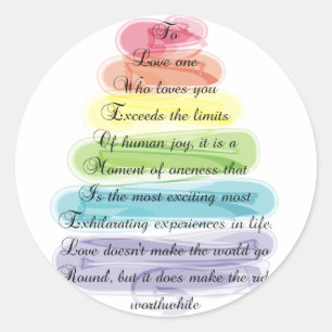 "Love" Poem Gifts Artsy Tree Design Classic Round Sticker