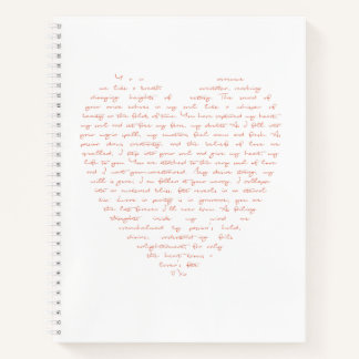 Love Poem in Shape of Heart Notebook