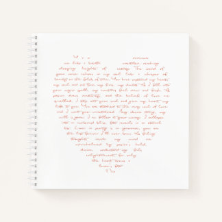Love Poem in Shape of Heart Notebook
