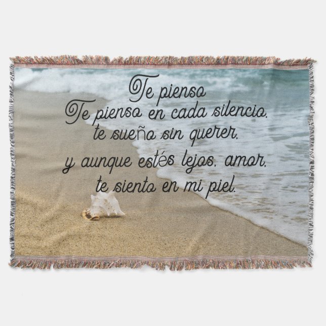 Love poem in spanish throw blanket (Front)