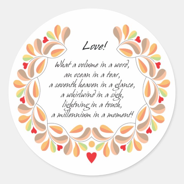 Love Poem sticker (Front)